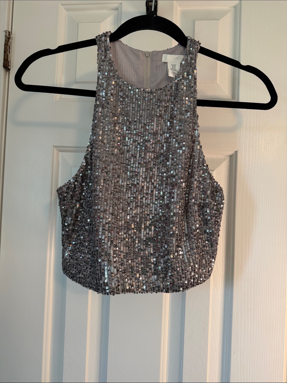H&M Silver Sequin Crop Tank (24)